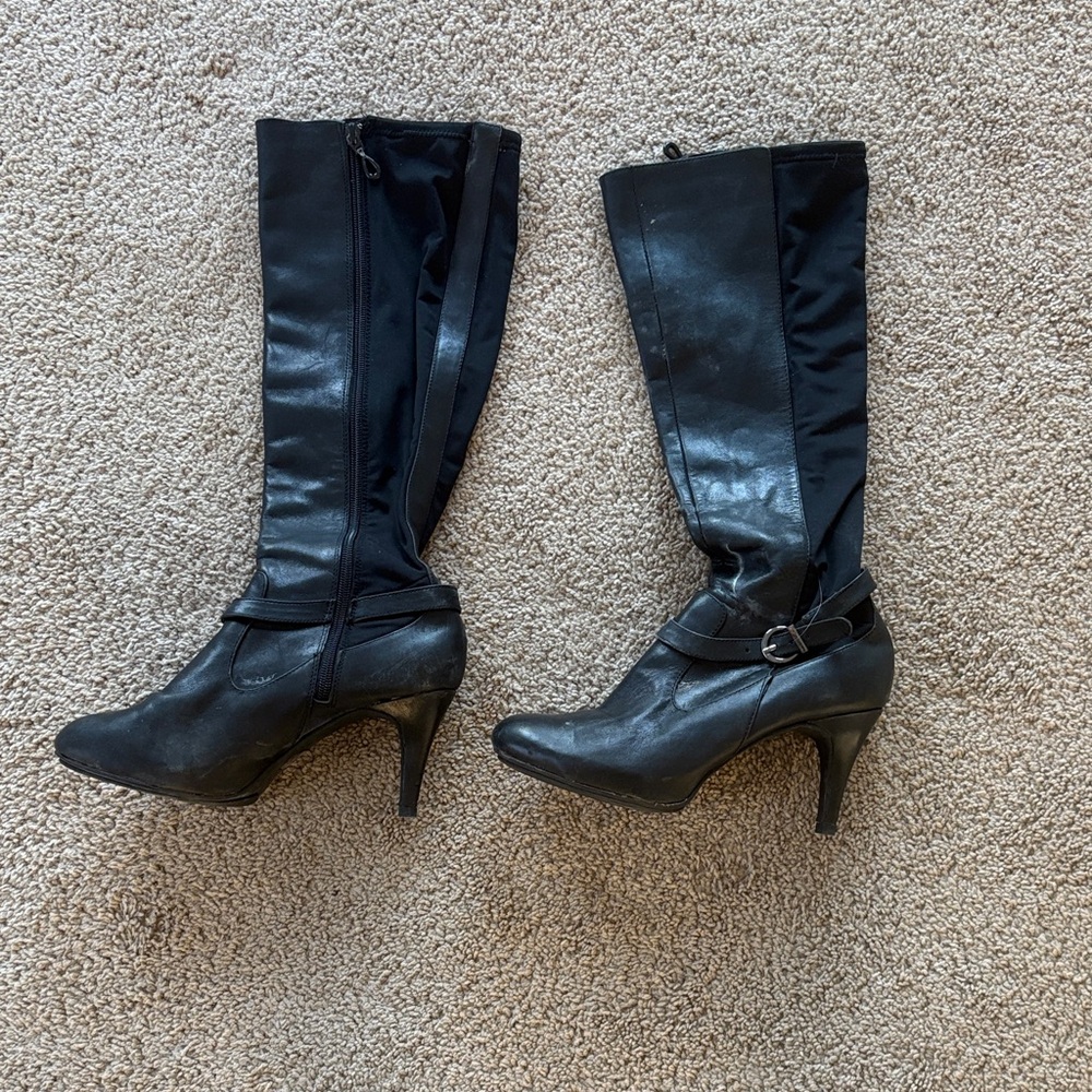 Me Too Black Heeled Boots for Women